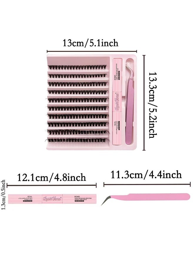 لاشفانا مجموعة رموش وهمية فردية 40د DIY، 200 قطعة رموش مُغصلة نصف اليد، مجموعة تمديد الرموش للتطبيق الذاتي لملابسات طبيعية وسميكة - Image 4